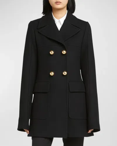 Stella Mccartney + Net Sustain Double-breasted Wool Jacket In Ink