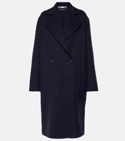 Stella Mccartney Double-breasted Wool Coat In Black