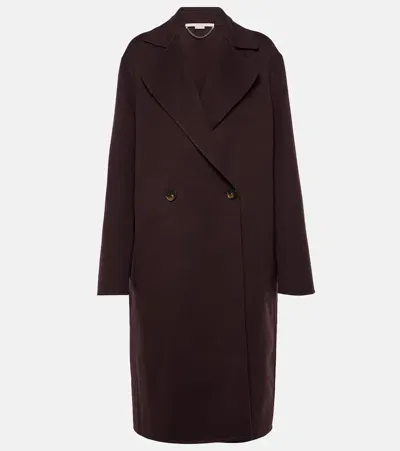 Stella Mccartney Double-breasted Wool Coat In Brown