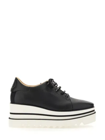 Stella Mccartney Lace-up With Wedge "elyse" In Black