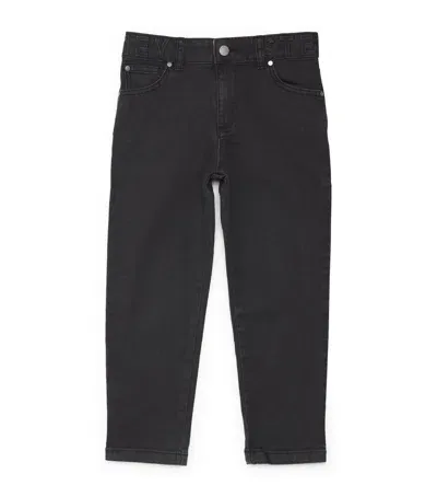 Stella Mccartney Kids' Embossed-logo Jeans In Black