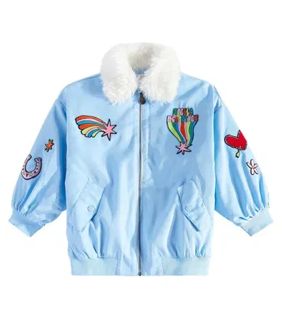 Stella Mccartney Kids' Embroidered Jacket In Blue