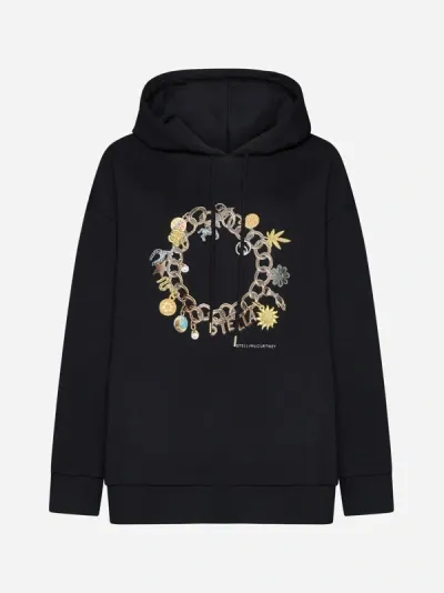 Stella Mccartney Bracelet-print Cotton Hoodie In Black