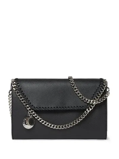 Stella Mccartney Falabella Logo-charm Mirum Shoulder Bag In Black