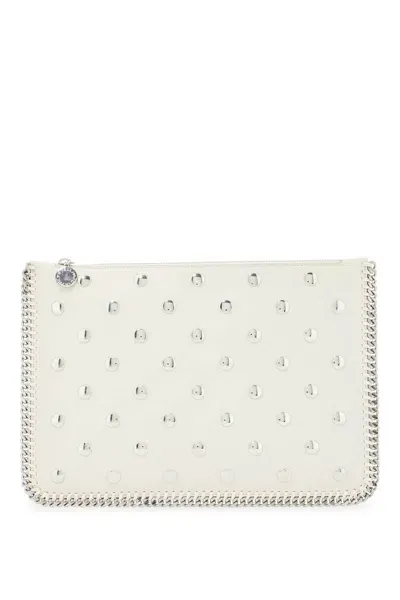 Stella Mccartney Falabella Studded Pouch With In Pure White