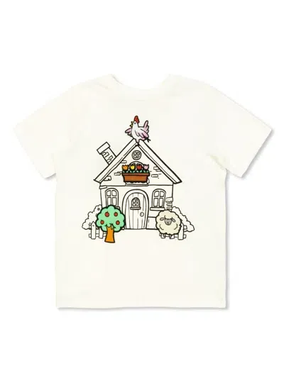 Stella Mccartney Kids' Farmhouse-print Cotton T-shirt In White