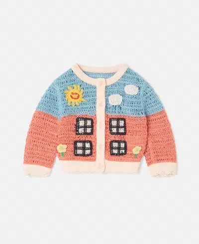 Stella Mccartney Babies' Farmyard Appliqué Knitted Cardigan In Multicolour