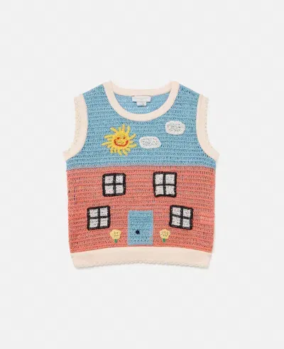 Stella Mccartney Farmyard Appliqué Knitted Sweater Vest In Multicolour