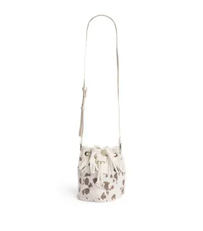 Stella Mccartney Kids' Faux Cowhide Bucket Bag In Grey