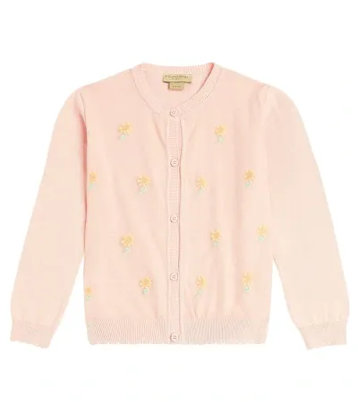 Stella Mccartney Kids' Floral Cotton Cardigan In Pink