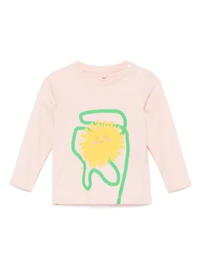 Stella Mccartney Babies' Floral-print Long-sleeve T-shirt In Pink