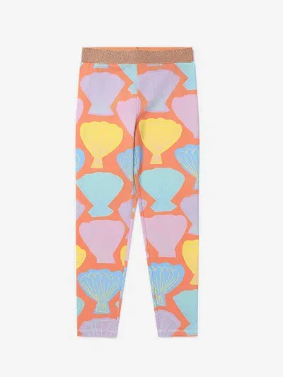 Stella Mccartney Kids Girls Orange Shell Print Leggings