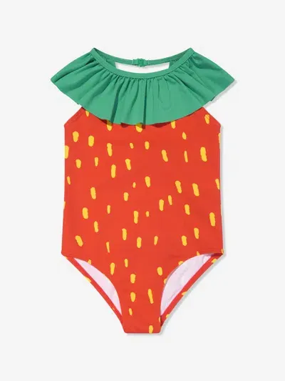 Stella Mccartney Kids' Badeanzug Aus Recyceltem Lycra In Red