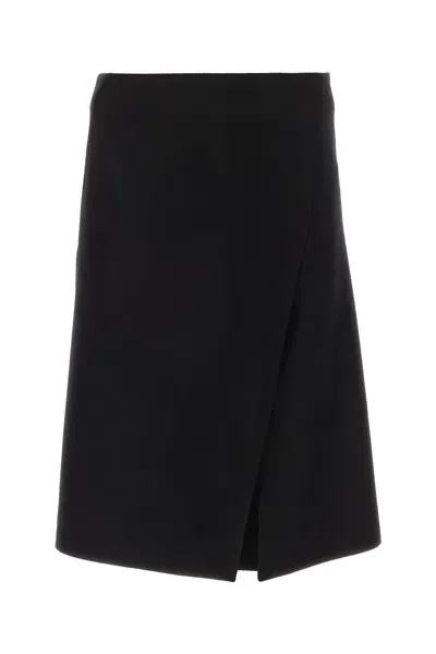 Stella Mccartney Front-split Felted A-line Skirt In Black