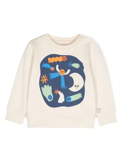 Stella Mccartney Babies' Graphic-print Cotton Sweatshirt In Neutrals