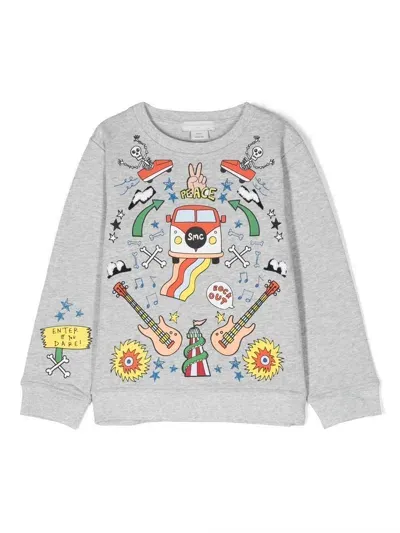 Stella Mccartney Kids' Graphic-print Long-sleeve Sweatshirt In Grey