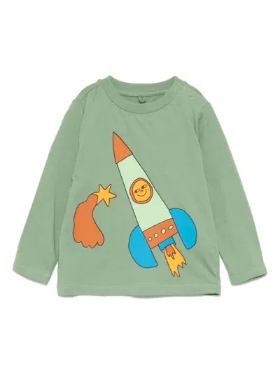 Stella Mccartney Kids' Graphic Print T-shirt In Green