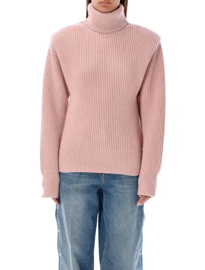 Stella Mccartney High Neck Cashmere Sweater In Pink