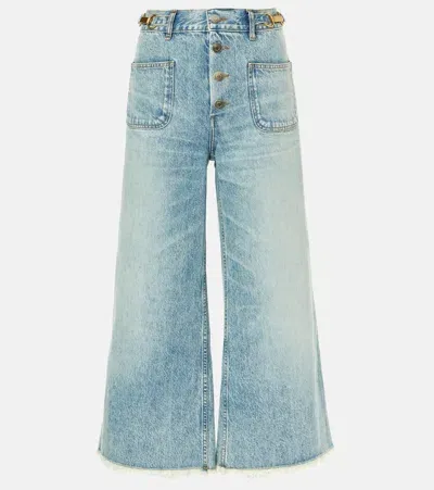 Stella Mccartney High-rise Cropped Flared Jeans In Blue