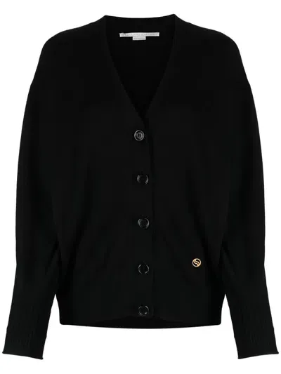 Stella Mccartney Iconic Merino Knit Cardigan Clothing In Black