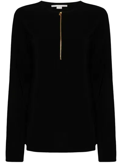 Stella Mccartney Iconic Zipper Detailed Top Clothing In Black