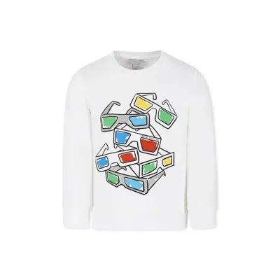 Stella Mccartney Kids Teen Boys Ivory Cotton Glasses Sweatshirt