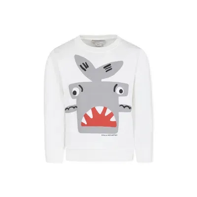 Stella Mccartney Kids' Printed Cotton Jersey Sweatshirt In White