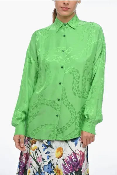 Stella Mccartney Jacquard Satin Shirt With Standard Collar