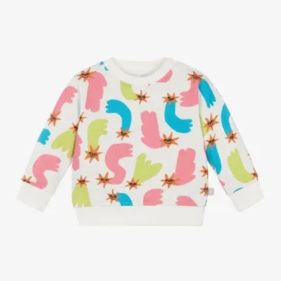 Stella Mccartney Babies'  Kids Girls Ivory Organic Cotton Star Sweatshirt