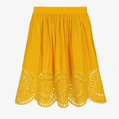 Stella Mccartney Kids Teen Girls Yellow Organic Cotton Skirt