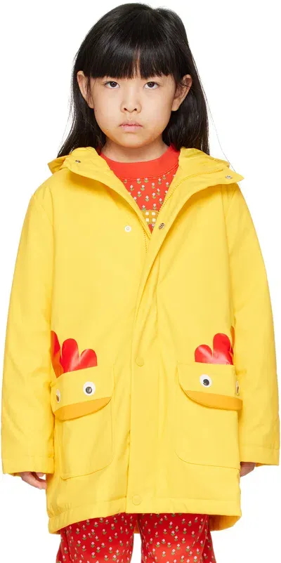 Stella Mccartney Kids Yellow Padded Chick Rain Coat In 238 Yellow