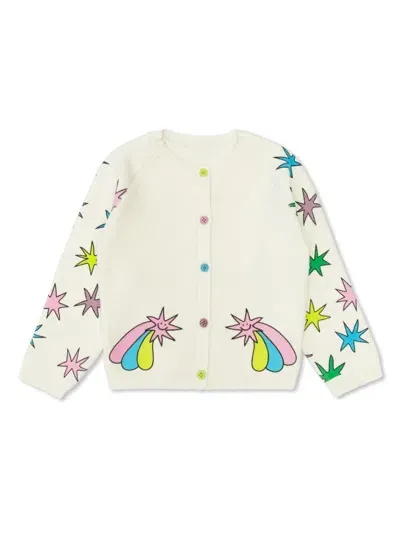 Stella Mccartney Kids' Cotton Printed Cardigan In Ivory