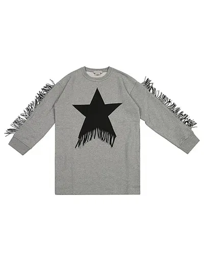 Stella Mccartney Kids Felpa Con Frange In Gray