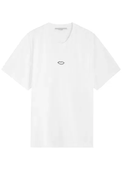 Stella Mccartney Lips-embellished Cotton T-shirt In White