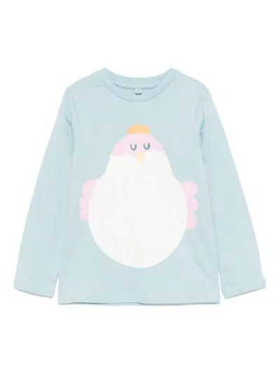 Stella Mccartney Kids' Logo-print Cotton T-shirt In Blue