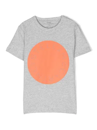 Stella Mccartney Kids' Graphic-print Short-sleeve T-shirt In Grey