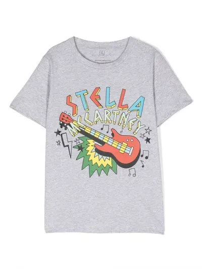 Stella Mccartney Kids' Logo-print Short-sleeve T-shirt In Grau