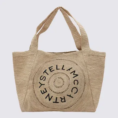 Stella Mccartney Natural Raffia Totes In Beige