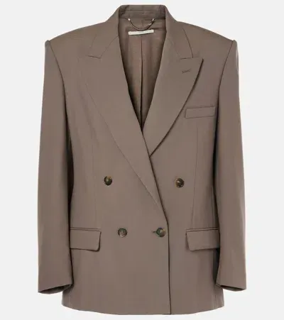 Stella Mccartney Oversized Wool Blazer In Brown