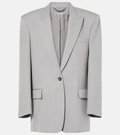 Stella Mccartney Oversized Wool Blazer In Grey