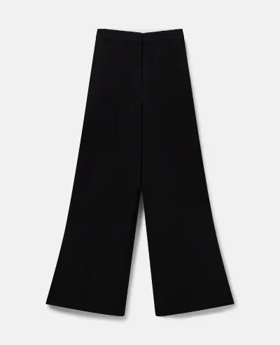 Stella Mccartney Pleated High-rise Wide-leg Wool Trousers In Black  