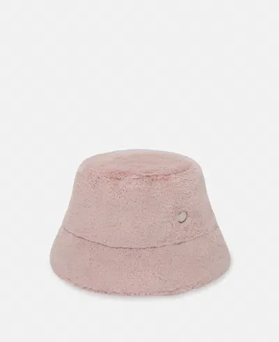 Stella Mccartney Plush Teddy Bucket Hat In Dusty Pink