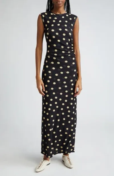 Stella Mccartney Polka-dot Jersey Maxi Dress In Neutral