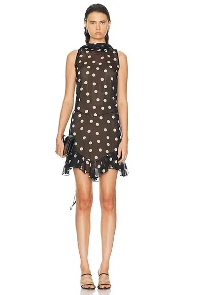 Stella Mccartney Polka Dots Print Ruffled Dress In Multi