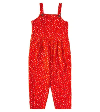 Stella Mccartney Kids' Printed Cotton Overalls In Red