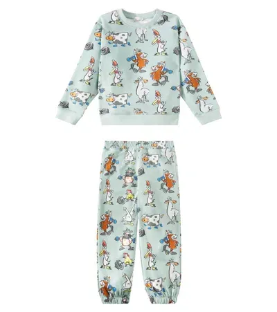 Stella Mccartney Kids' Printed Cotton Sweatshirt And Sweatpants Set In Multicoloured