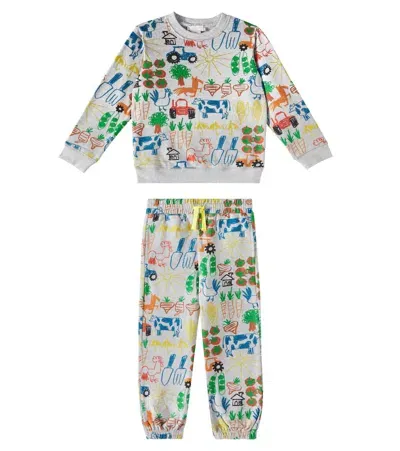 Stella Mccartney Kids' Printed Cotton Tracksuit In Multicoloured