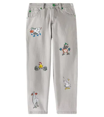 Stella Mccartney Kids' Printed Jeans In Grey