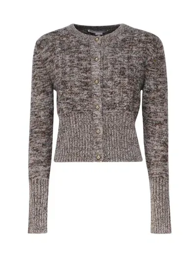 Stella Mccartney Ribbed Chunky Knit Cardigan In Gris