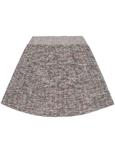 Stella Mccartney Ribbed Knitted Mini Skirt In Grey